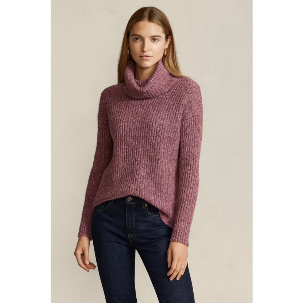 Lauren Ralph Lauren Sweater Womens M Purple Turtleneck Knit Pullover Long Sleeve